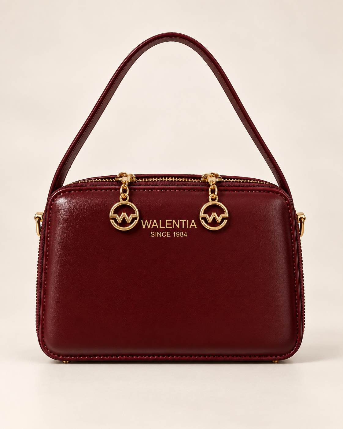 Walentia Bordo Gold Detaylı El ve Omuz Çantası