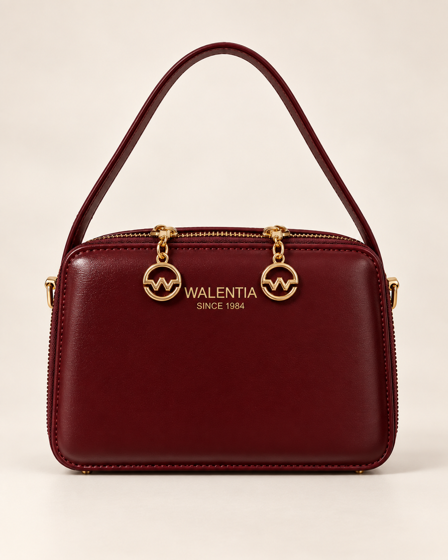 Walentia Bordo Gold Detaylı El ve Omuz Çantası
