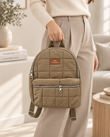 Haki Kapitone Mini Sırt Çantası