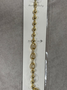 Taşlı Oval Detaylı Gold Boncuk Bileklik