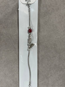 Bordo Boncuk & Deniz Kabuğu Charm Silver Bileklik