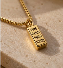 Gold Külçe Detaylı Kolye