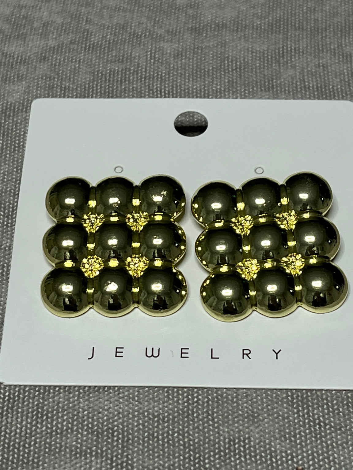 Gold Bubble Kare Küpe