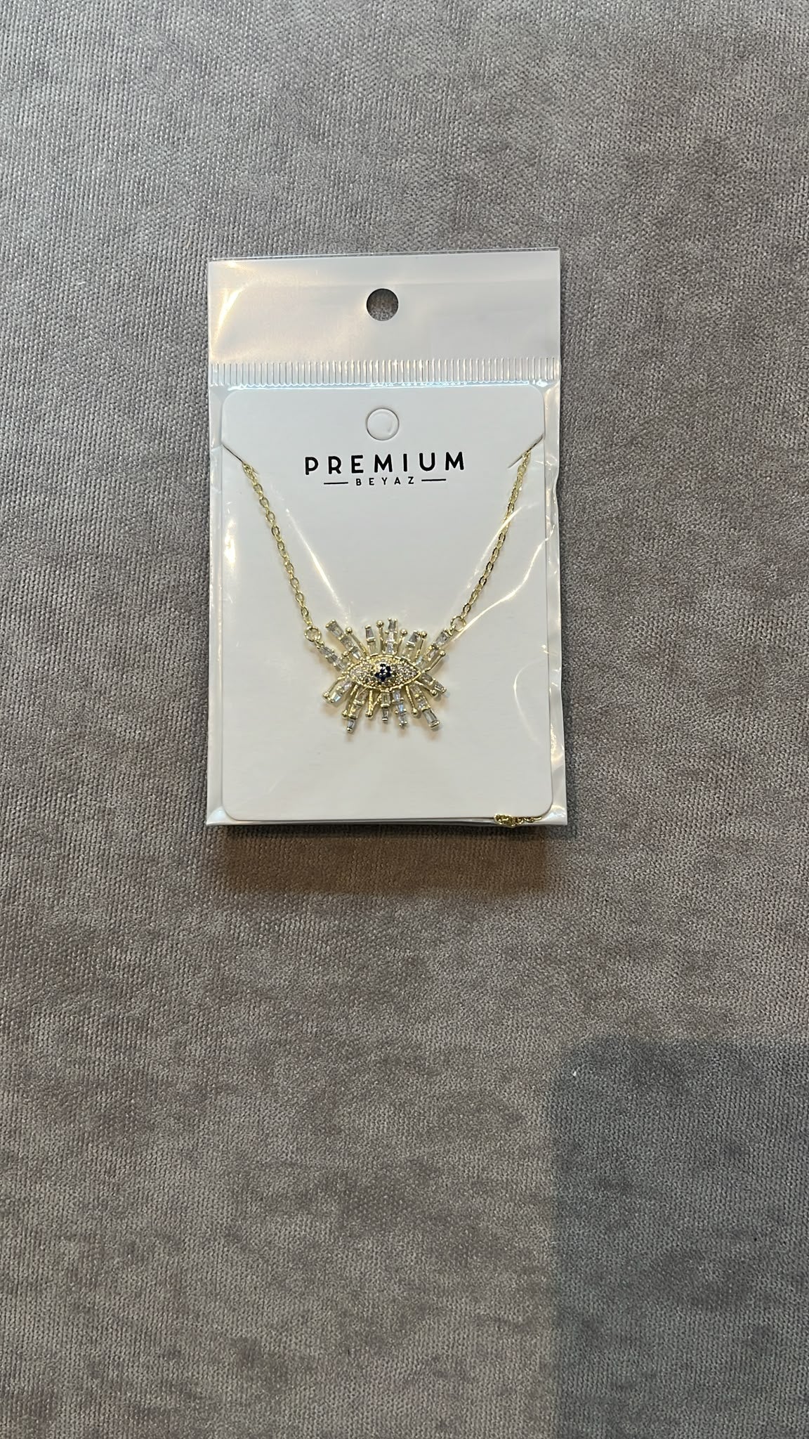 Gold Baget Taşlı Göz Figürlü Kolye