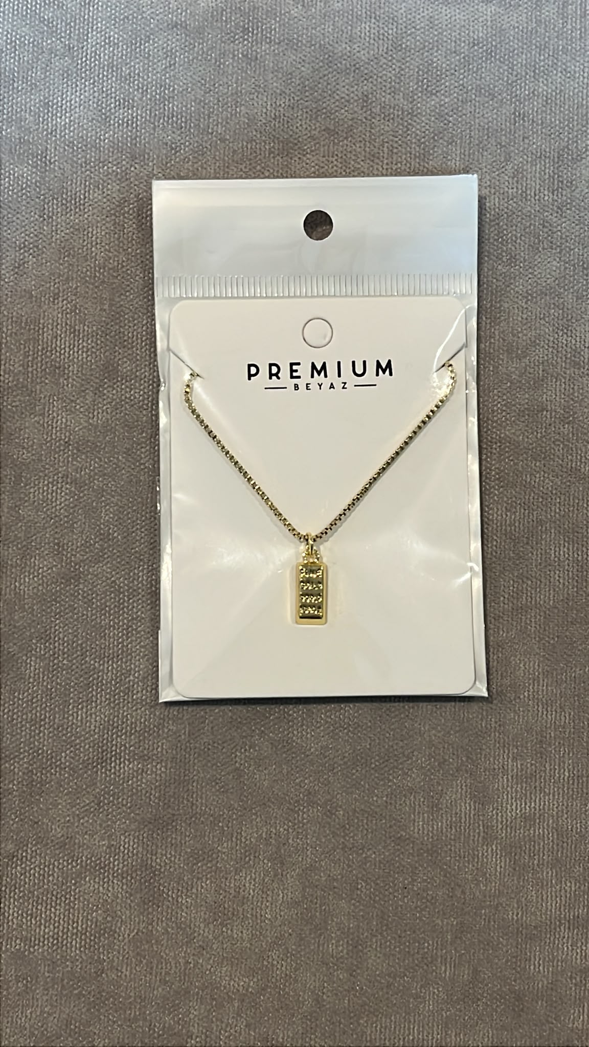 Gold Külçe Detaylı Kolye