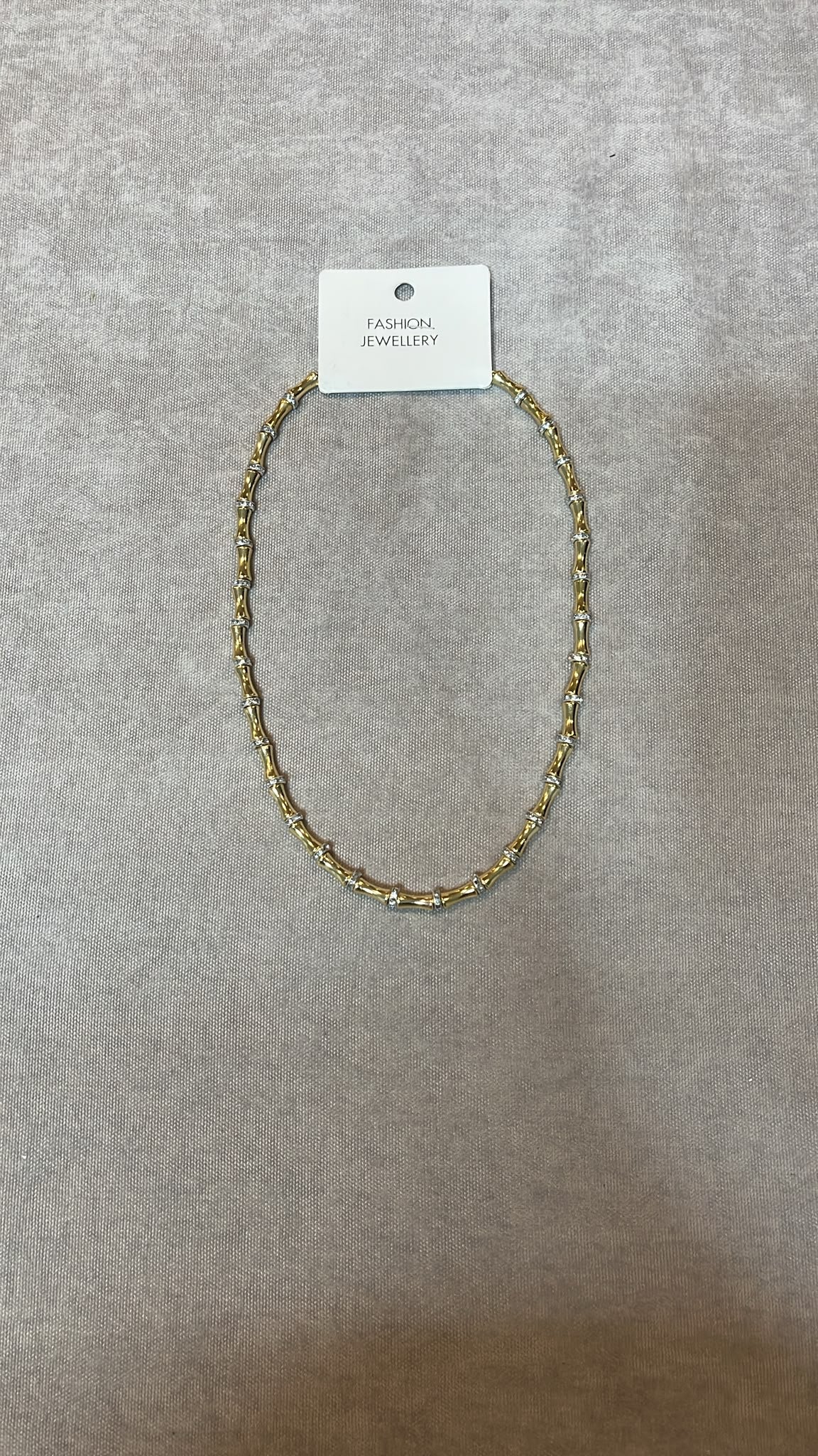 Bamboo Gold-Silver Detay Kolye